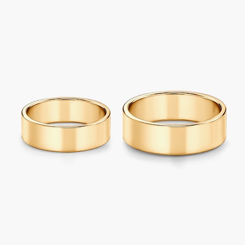 Obrączki ślubne: złote, płaskie, 6 mm